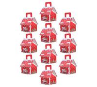 IWOWHERO Lot de 10 Boîtes à Bonbons de Noël de Maison 3D Coffrets Présents Européens pour Biscuits et Chocolats Poignée Portable pour Fêtes et Emballage Gourmandises
