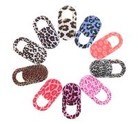 IWOWHERO Lot de 10 Caches Webcam Coulissants pour Ordinateur Portable et Tablette, Protection Vie Privée en Abs, Design Léopard, Facile à Glisser, Mince et Discret pour Plusieurs Styles