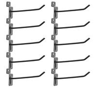 IWOWHERO Lot de 10 Crochets Métalliques Utilitaires pour Panneaux Perforés, 10 Cm, Noir, Crochets pour Affichage de Marchandises et Organisation Industrielle sur Panneau à Lattes