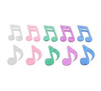IWOWHERO Lot de 10 Pendentifs Acryliques de Notes de Musique Pailletées, Mini Breloques Légères pour Création de Bijoux Diy, Bracelets, Boucles D’oreilles et Porte-clés, Accessoires
