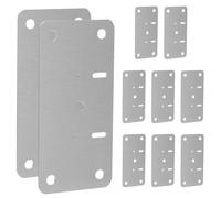 IWOWHERO Lot de 10 sets de Plaques de Réparation Charnière en Acier Inoxydable 085 MM d'Épaisseur 6 Vis Kit pour Porte d'Armoire Cuisine Renfort Stable et Solide pour Charnières de
