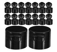IWOWHERO Lot de 100 Bouchons à Clapet en Plastique PP Lisse 28 MM Noir Couvercles Étanches pour Flacons de Lotion Distribution Rapide Résistants aux Chocs et Températures Usage