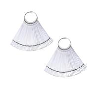 IWOWHERO Lot De 100 Plaques De Couleur Transparentes Pour Ongles, 2 Paquets De 50 Bâtonnets Éventail Anneau En Fer, Présentation Et Pratique Nail Art Professionnelle Ou Maison