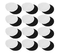 IWOWHERO Lot de 12 Pastilles Adhésives Auto-agrippantes Rondes Noires 100 Mm, Patchs Autocollants Double Face Réutilisables en Polyester pour Écussons D'arbitre, Badges Uniformes, Couture