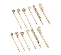 IWOWHERO Lot De 12 Pinces à Cheveux En Perles Alliage, Barrettes Tendances Pour Filles Et Femmes, Clips Décoratifs Multicolores, Accessoire Élégant Pour Fêtes Et Usage Quotidien