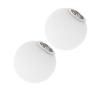 IWOWHERO Lot De 2 Abat-Jours En Verre Transparent Pour Plafonnier Forme Sphérique Design Moderne Et Rond Translucide Idéal Pour Un Lustre Ou Une Suspension Blanc