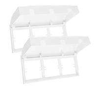 IWOWHERO Lot de 2 Boîtes Électriques Étanches Type 86 Triple Protection Anti-Éclaboussures Boîtier de Protection pour Interrupteurs et Prises Couvercle Étanche Blanc Salle de Bain