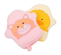 IWOWHERO Lot De 2 De Bain Doux Pour Bébé Ensemble De Serviettes À Motif De Dessin Animé Lingettes De Bain Serviettes Exfoliantes Brosse De Nettoyage Du Corps Serviette De Bain Pour La