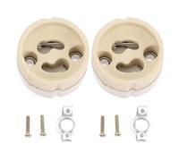 IWOWHERO Lot de 2 Douilles Gu10 en Porcelaine Support Intégré, Pièces de Rechange pour Lampes de Plafond, Douilles D’Éclairage pour Lustres et Appliques Murales, Compatibles Ampoules Gu10,