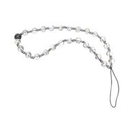 IWOWHERO Lot de 2 Dragonnes Perlées pour Téléphone Portable Perles de Cristal Cordon Porte-Clés Gris Foncé Accessoire Antiperte pour Smartphone Bracelet Pratique et Décoratif