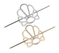 IWOWHERO Lot de 2 Épingles à Cheveux Creuses en Doré Accessoires pour Chignon Élégants Pince à Cheveux Vintage Faciles à Utiliser