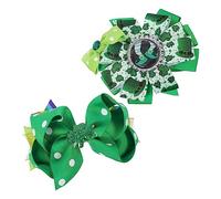 IWOWHERO Lot De 2 Pinces à Cheveux Trèfle Pour Garçon Et Filles, Accessoires Saint-patrick, Couleur Verte, Clip Léger Et Solide, Fête Costumée Et Photomaton, Présent De Fête