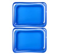 IWOWHERO Lot de 2 Plateaux Gonflables en PVC 60X44X6 CM Support de Bar et Glacière Flottante pour Piscine Buffet D’Été et Fêtes Porte-Gobelets Intégré pour Garder Boissons et Salades