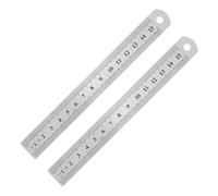 IWOWHERO Lot de 2 Règles en Acier Inoxydable 15 CM Double Face Métrique et Impériale Outil de Mesure Précis pour Bureau École Cuisine - Règle Plate Robuste et Compacte