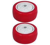 IWOWHERO Lot de 2 roulettes Pivotantes 76 CM en Caoutchouc Synthétique Rouge Foncé Pièces de Rechange Silencieuses pour Chauffage de Terrasse Accessoires pour Chariot Utilitaire et