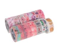 IWOWHERO Lot de 2 Set de Boîtes de Ruban Adhésif Décoratif en Papier Motif Sakura, 13 Rouleaux, Ruban Adhésif pour Cahier et Artisanat, Couleurs Vives pour DIY et Scrapbooking Garçon