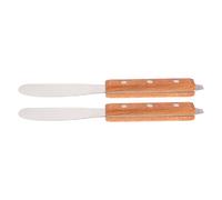 IWOWHERO Lot de 2 Spatules à Cire en Métal Inoxydable Antiadhésives Manche en Bois Applicateurs Réutilisables pour Épilation Visage Corps et Poils de Nez Format 3 Numéro Usage