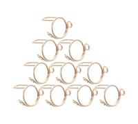 IWOWHERO Lot de 20 Bagues d'Ongles Métalliques Ajustables et Amovibles pour Femmes Anneaux Dorés Réutilisables pour Manucure Accessoires pour Faux Ongles Usage Quotidien et Occasions