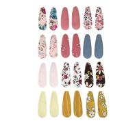 IWOWHERO Lot de 24 Pinces à Cheveux en Tissu pour Filles Barrettes Fleurs Brodées Assortiment Coloré Accessoires Coiffure pour Quotidien et Occasions Spéciales