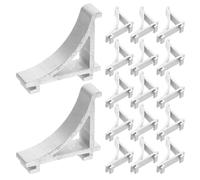 IWOWHERO Lot de 25 Clips de Support pour Étagères de Réfrigérateur en Alliage d'Aluminium Argenté Clips de Congélateur Métalliques Robustes Accessoires de Fixation Universels pour