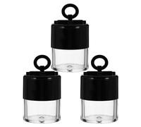 IWOWHERO Lot de 3 Boîtes Poudre Corps Vides 10 G avec Houpette Champignon, Étuis Compacts Noirs Rechargeables pour Maquillage, pour Voyage et Retouches Quotidiennes