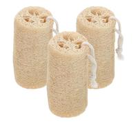 IWOWHERO Lot de 3 Éponges Loofah Naturelles Bain Gommage Corporel Exfoliant Taille 125 CM X 6-7 CM Fibres 100% Naturelles Multi-Usages pour Femmes et Hommes