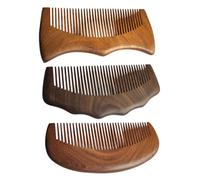 IWOWHERO Lot de 3 Peignes en Bois de Santal 12 Cm Anti-statiques pour Massage du Cuir Chevelu, Outil Pratique pour Démêler et Soigner les Cheveux des Femmes