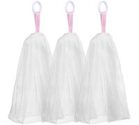 IWOWHERO Lot de 3 Sachets de Savonnette en Filet à Cordon de Serrage Filet Moussant Compact pour Savonnette Visage et Corps Polyéthylène Résistant Accessoires de Pratiques Rangement
