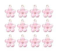 IWOWHERO Lot de 30 Breloques Pendentifs Fleur en Métal Doré Rose, pour Création Bijoux Femme, Breloques pour Bracelets Colliers Boucles D'oreilles, Décoration Artisanale Créative, Loisirs