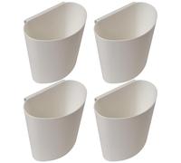 IWOWHERO Lot de 4 Bacs de Rangement Suspendus Blancs en Plastique pour Chariot de Salon Polyvalents et Compacts Seaux de Collecte D’Accessoires pour Organisation Esthétique et Soins