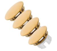 IWOWHERO Lot de 4 Caches-Trop-Plein Ronds Dorés en Laiton Massif pour Lavabo Bagues Décoratives Universelles pour Vasque et Évier de Salle de Bain Insert Anti-Débordement Résistant et