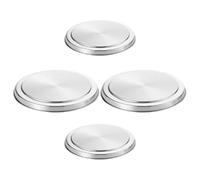 IWOWHERO Lot de 4 Couvre-Brûleurs Ronds en Acier Inoxydable Argenté 2 Grands 2 Petits Protection pour Plaques de Cuisson à Gaz et Électriques Compatible Taille Standard Entretien