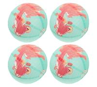 IWOWHERO Lot de 4 Lanternes Japonaises en Papier de Riz de Poisson Rouge Lanternes Décoratives Suspendues Rondes 30 CM Décoration Extérieure et Intérieure pour Restaurant Fête et Patio