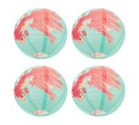 IWOWHERO Lot de 4 Lanternes Suspendues Japonaises en Papier Riz Lanternes Décoratives de Poisson Rouge 30 CM Pliables et Réutilisables pour Restaurant Fête Jardin et Décoration