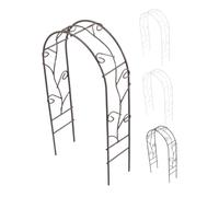 IWOWHERO Lot de 4 Mini Arches Décoratives en Fer Forgé Rustique Café et Blanc, Accessoires de Jardin Miniature pour Maison de Poupée, Décor Extérieur et Micro-Paysage, Cadre Miniature