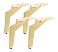 IWOWHERO Lot de 4 Pieds de Meubles Robustes en Acier Doré 15 CM Pieds de Canapé Modernes à Visser Patins Antidérapants Adaptés pour Tables Basses Buffets et Commodes Usage Intérieur