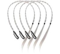 IWOWHERO Lot de 4 Queues de Cheval Tressées Synthétiques Grises Perruques à Clips Style Boxe Extensions Dreadlocks pour Femme Postiches Tressés Légers et Résistants Accessoire Coiffure