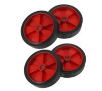 IWOWHERO Lot de 4 Roues en Plastique Rouge pour Compresseur D'air avec Trou de 13mm, Haute Capacité de Charge et Mobilité Facile pour Atelier Industriel