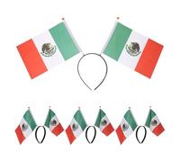 IWOWHERO Lot de 4 serre-têtes aux couleurs du drapeau national mexicain : accessoire idéal pour les fêtes nationales, les défilés et le cosplay. Parfait pour le sport, les pom-pom girls et les