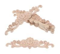 IWOWHERO Lot de 5 Appliques Décoratives en Bois Massif Sculpté Motif Rose 20X5 CM Ornements pour Meubles Murs et Portes Décoration Artisanale Européenne Classique