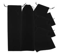 IWOWHERO Lot de 5 Pochettes de Rangement en Tissu Doux 12X44 CM pour Fer à Friser et Lisseur, Paquet à Outils pour Cheveux Portable Cordon de Serrage, Organisateur de Voyage Multifonction