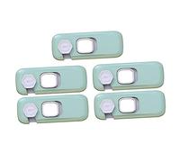 IWOWHERO Lot de 5 Verrous de Sécurité Autocollants en Abs pour Tiroirs et Armoires, Protection pour Bébés la Maison, Maintien Sécurisé Couleur Verte
