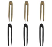 IWOWHERO Lot de 6 Bâtonnets à Cheveux en Bois, Fourchette à Cheveux en Forme de U, Épingle à Française à Deux Branches, Baguettes Chinoises pour Accessoires de Coiffure pour Femmes Et Filles