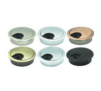 IWOWHERO Lot de 6 Cache-Œillets Passe-Câbles en Alliage de Zinc 60 MM Cache-Trou Métallique pour Bureau Organiseur de Câbles Poste de Travail et Salle de Réunion Finition Brillante et