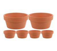 IWOWHERO Lot de 6 Pots de Fleurs en Terre Cuite Rouge 11X6 CM Mini-Jardinières avec Trou de Drainage pour Plantes Succulentes et Cactus Pots d'Intérieur et d'Extérieur
