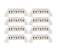 IWOWHERO Lot de 8 Borniers en Cuivre à Vis Barre Omnibus Métallique à 7 Positions Bornier de Mise à la Terre Blanc pour Boîte de Distribution Électrique Industrielle et Domestique