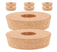 IWOWHERO Lot de 8 Bouchons en Liège Percés Ø 85 CM pour Pots en Verre Hydroponiques Couvercles Naturels pour Propagation de Plantes en Eau Adaptés aux Bocaux Terrariums et Culture DIY