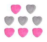 IWOWHERO Lot de 8 Houppettes à Poudre de Cœur, 100% Coton, Gris et Rose Fuchsia, pour Visage et Corps, Applicateur Cosmétique Doux et Maniable, pour Poudre et Fond de Teint, Usage