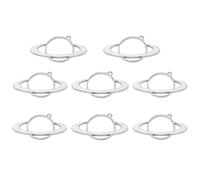 IWOWHERO Lot de 8 Pendentifs Planètes en Alliage Argenté, Breloques DIY 28x48mm, Cadre Ajouré, Accessoires Création Bijoux Femme, Projets Artisanat, Présent Personnalisé