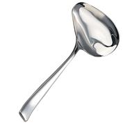 IWOWHERO Louche à Sauce en Acier Inoxydable Épais Cuillère à Soupe Compacte Bec Verseur Décalé Ustensile Cuisine Solide pour Sauces et Huiles Usage Familial et Professionnel